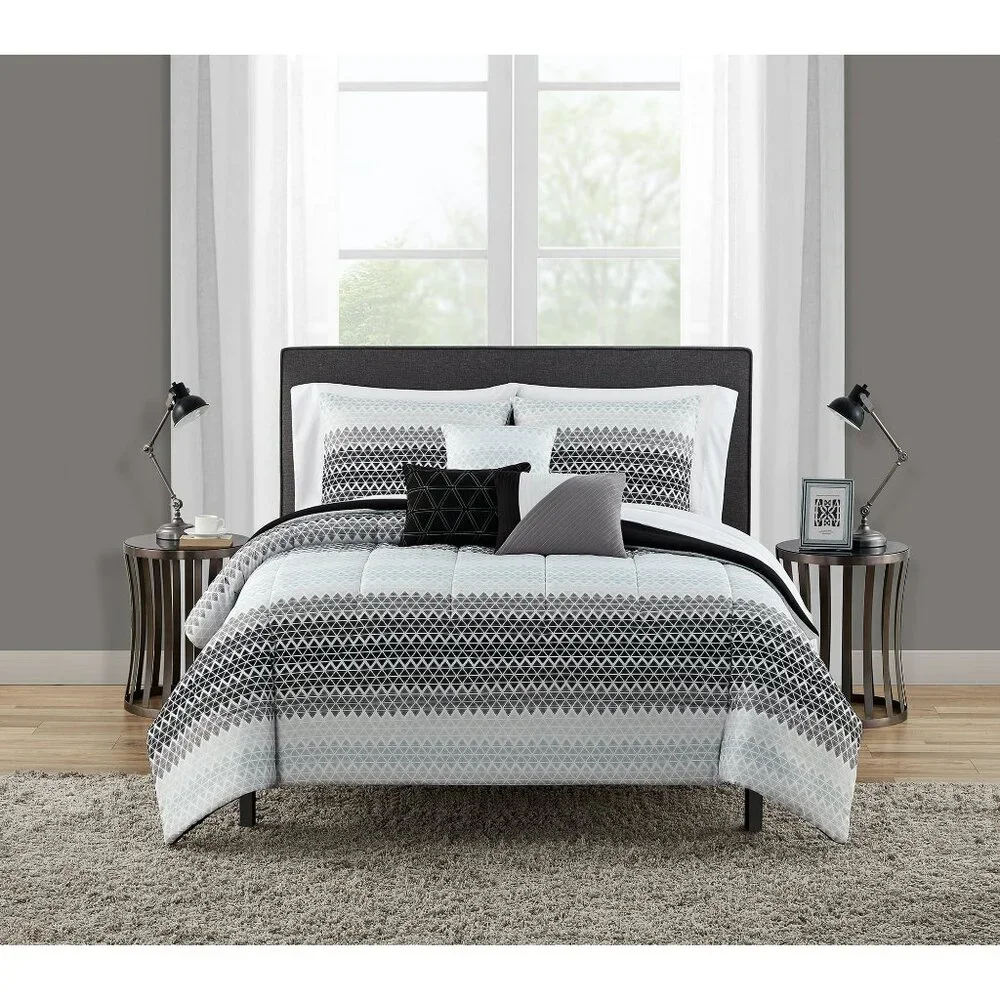 NEW FULL SIZE 10 Piece Bed in a Bag Comforter Bedding Sheets 3 Decorative Pillow